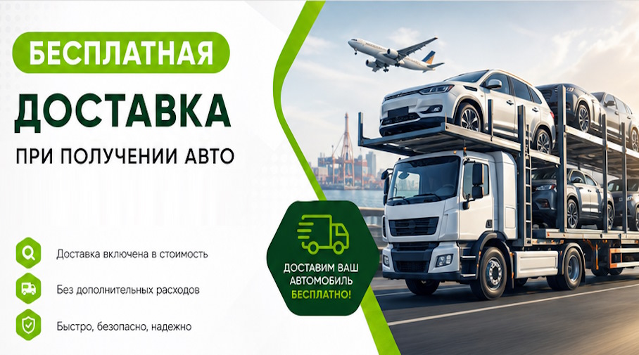 Акция! Бесплатная доставка по Холмске при получении авто